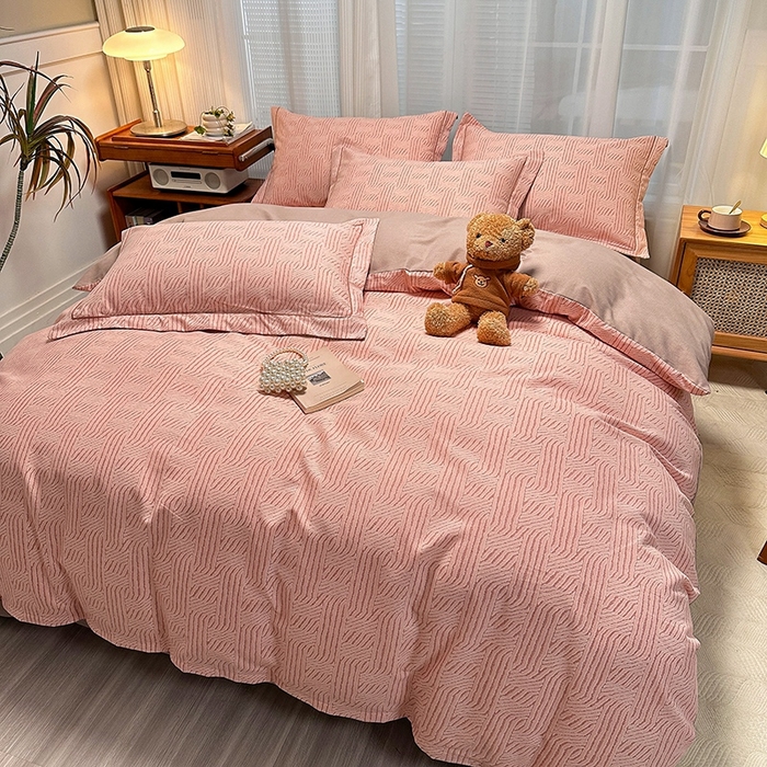 91家纺网 家纺一手货源 找家纺 卡普家居 2025新款全棉纯棉磨毛加厚四件套系列-四件套 莫尔