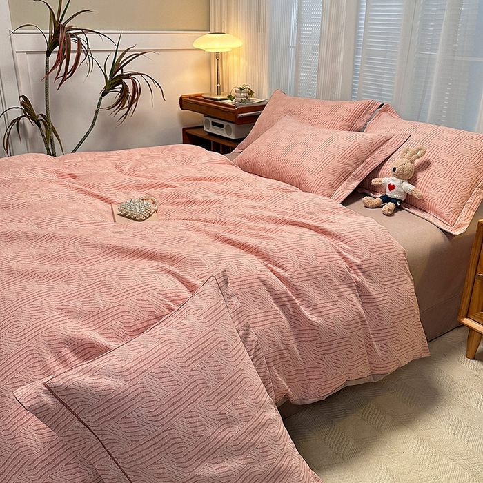 91家纺网 家纺一手货源 找家纺 卡普家居 2025新款全棉纯棉磨毛加厚四件套系列-四件套 莫尔