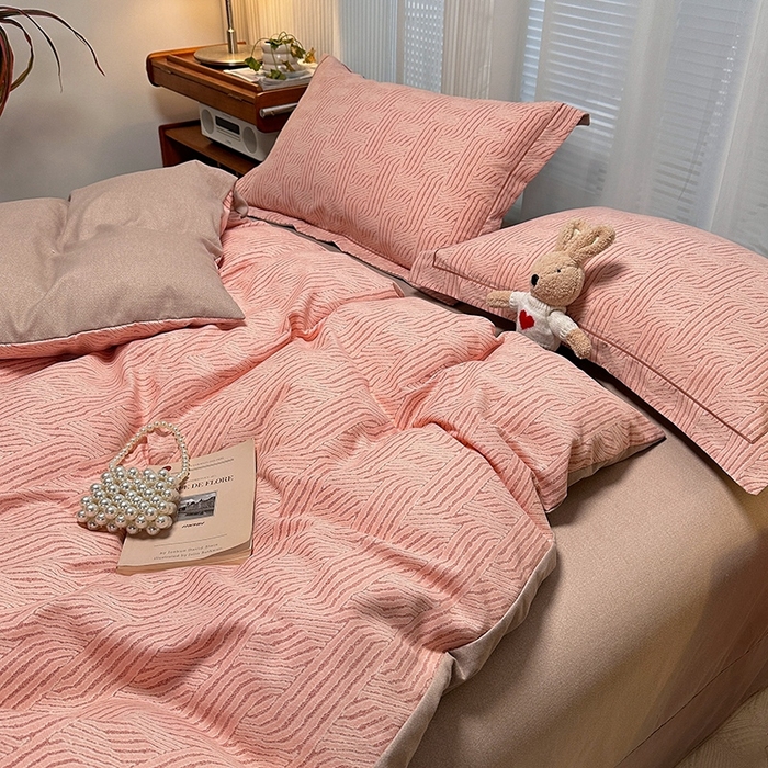 91家纺网 家纺一手货源 找家纺 卡普家居 2025新款全棉纯棉磨毛加厚四件套系列-四件套 莫尔