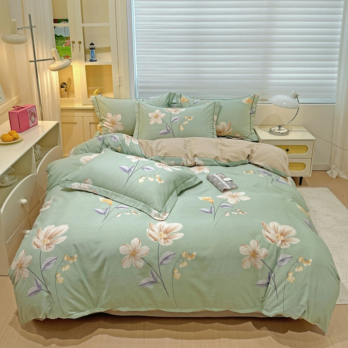 91家纺网 家纺一手货源 找家纺 卡普家居 2025新款全棉纯棉磨毛加厚单品系列-被套单件单被套 春色满园