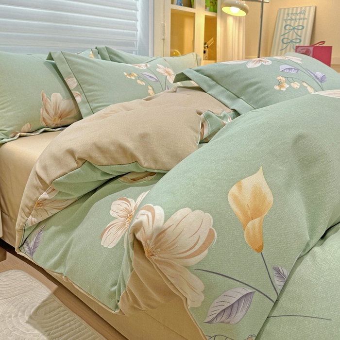 91家纺网 家纺一手货源 找家纺 卡普家居 2025新款全棉纯棉磨毛加厚单品系列-被套单件单被套 春色满园