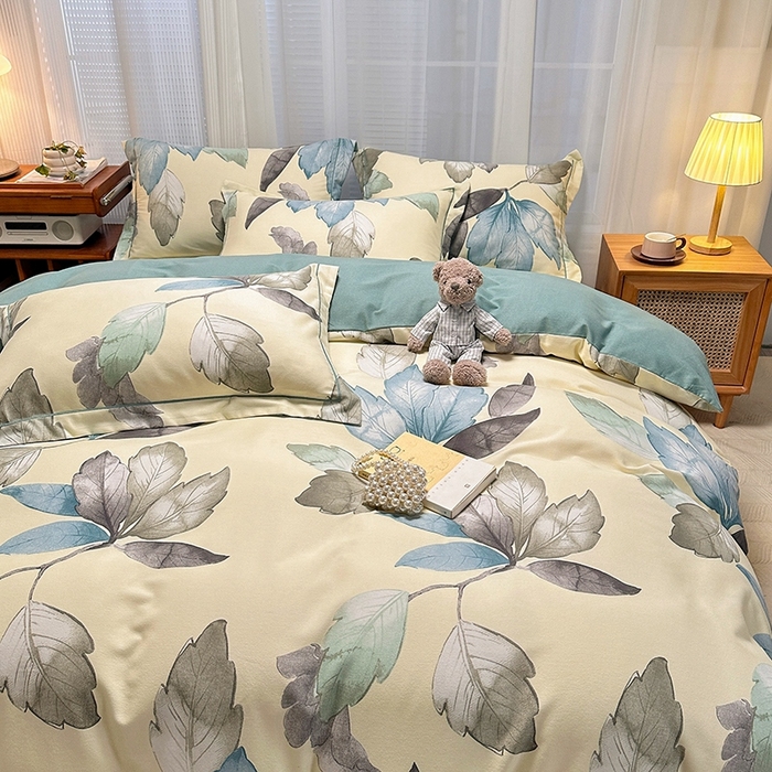 91家纺网 家纺一手货源 找家纺 卡普家居 2025新款全棉纯棉磨毛加厚四件套系列-四件套 水墨江南