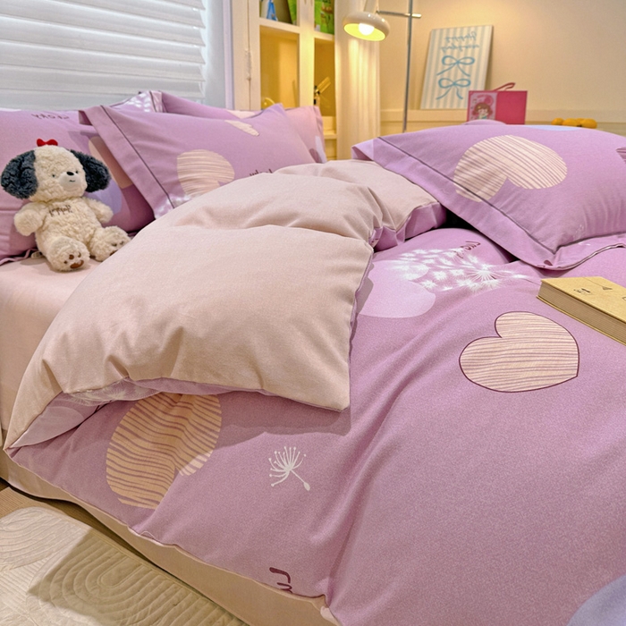 91家纺网 家纺一手货源 找家纺 卡普家居 2025新款全棉纯棉磨毛加厚单品系列-被套单件单被套 怦然心动