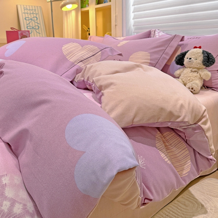 91家纺网 家纺一手货源 找家纺 卡普家居 2025新款全棉纯棉磨毛加厚单品系列-被套单件单被套 怦然心动