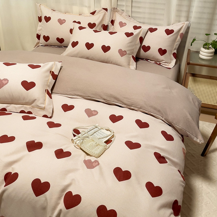 91家纺网 家纺一手货源 找家纺 卡普家居 2025新款全棉纯棉磨毛加厚四件套系列-四件套 完美恋人