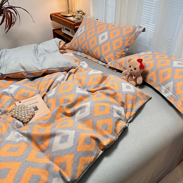 91家纺网 家纺一手货源 找家纺 卡普家居 2025新款全棉纯棉磨毛加厚四件套系列-四件套 伊格