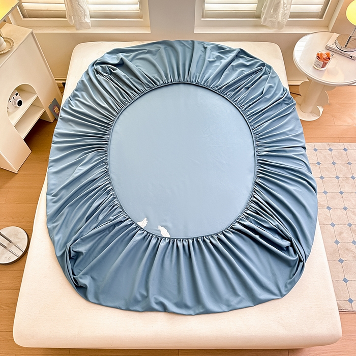 91家纺网 家纺一手货源 找家纺 柔享家（原芷澜家纺） 2025新款法式纯色水洗棉刺绣绣花磨毛床笠汇总（有同款四件套） 宝石蓝+天际蓝