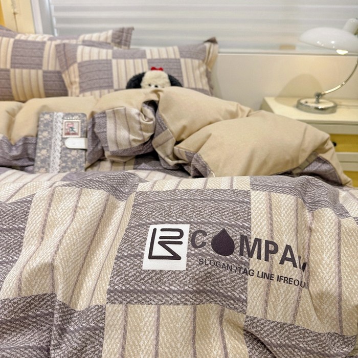 91家纺网 家纺一手货源 找家纺 卡普家居 2025新款全棉纯棉磨毛加厚四件套系列-四件套 埃德加