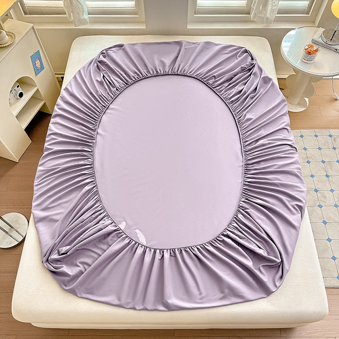 91家纺网 家纺一手货源 找家纺 柔享家（原芷澜家纺） 2025新款法式纯色水洗棉刺绣绣花磨毛床笠汇总（有同款四件套） 香芋紫