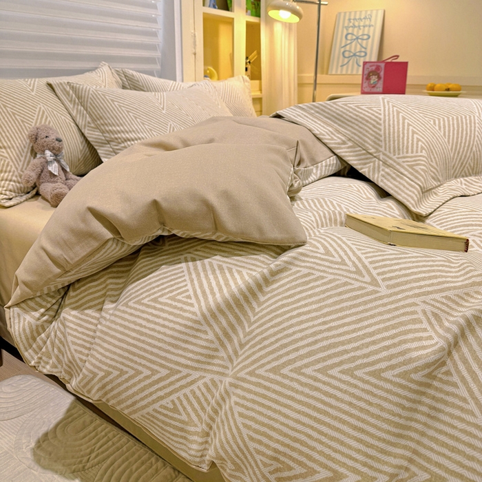 91家纺网 家纺一手货源 找家纺 卡普家居 2025新款全棉纯棉磨毛加厚四件套系列-四件套 卢卡斯