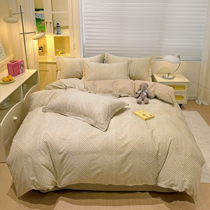 91家纺网 家纺一手货源 找家纺 卡普家居 2025新款全棉纯棉磨毛加厚四件套系列-四件套 卢卡斯