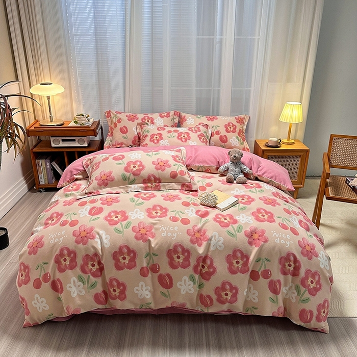 91家纺网 家纺一手货源 找家纺 卡普家居 2025新款全棉纯棉磨毛加厚单品系列-被套单件单被套 芬妮