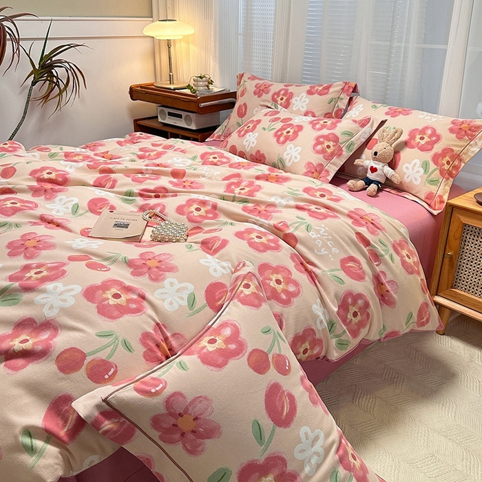 91家纺网 家纺一手货源 找家纺 卡普家居 2025新款全棉纯棉磨毛加厚单品系列-被套单件单被套 芬妮