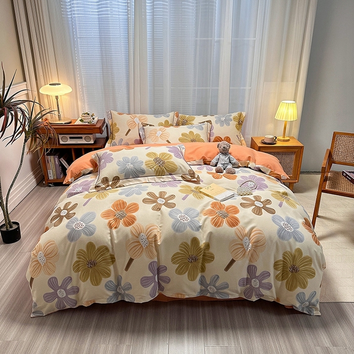 91家纺网 家纺一手货源 找家纺 卡普家居 2025新款全棉纯棉磨毛加厚单品系列-被套单件单被套 花颜朵朵