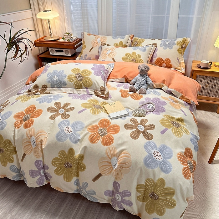 91家纺网 家纺一手货源 找家纺 卡普家居 2025新款全棉纯棉磨毛加厚单品系列-被套单件单被套 花颜朵朵