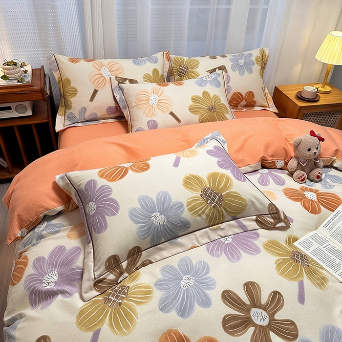 91家纺网 家纺一手货源 找家纺 卡普家居 2025新款全棉纯棉磨毛加厚单品系列-被套单件单被套 花颜朵朵