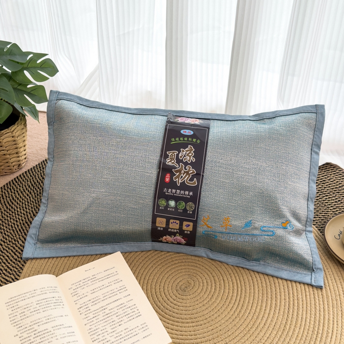 91家纺网 家纺一手货源 找家纺 诺可 2025新款夏凉凉感枕茶香枕 枕头枕芯 艾草
