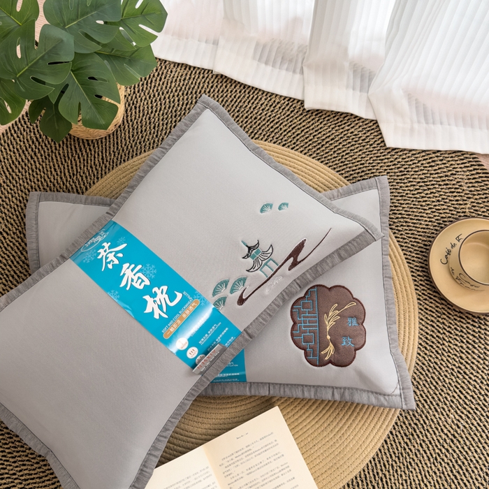 91家纺网 家纺一手货源 找家纺 诺可 2025新款夏凉凉感枕茶香枕 枕头枕芯 组合图仅供参考