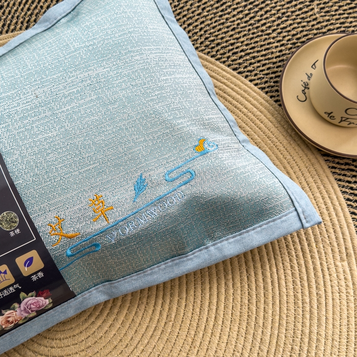 91家纺网 家纺一手货源 找家纺 诺可 2025新款夏凉凉感枕茶香枕 枕头枕芯 艾草