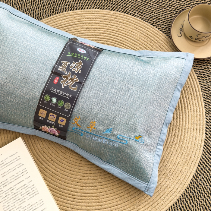 91家纺网 家纺一手货源 找家纺 诺可 2025新款夏凉凉感枕茶香枕 枕头枕芯 艾草