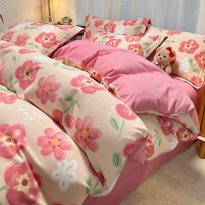 91家纺网 家纺一手货源 找家纺 （总）卡普二店 2025新款全棉纯棉磨毛加厚四件套系列-四件套