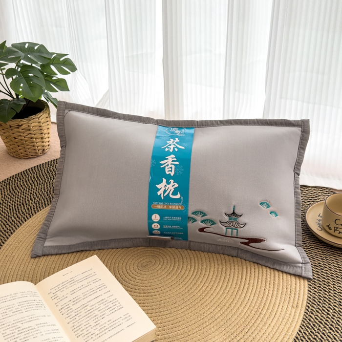 91家纺网 家纺一手货源 找家纺 诺可 2025新款夏凉凉感枕茶香枕 枕头枕芯 茶香-亭子