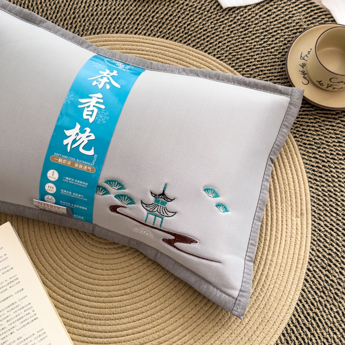 91家纺网 家纺一手货源 找家纺 诺可 2025新款夏凉凉感枕茶香枕 枕头枕芯 茶香-亭子