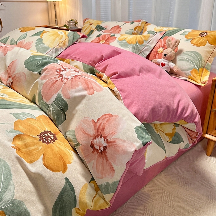 91家纺网 家纺一手货源 找家纺 （总）卡普二店 2025新款全棉纯棉磨毛加厚四件套系列-四件套