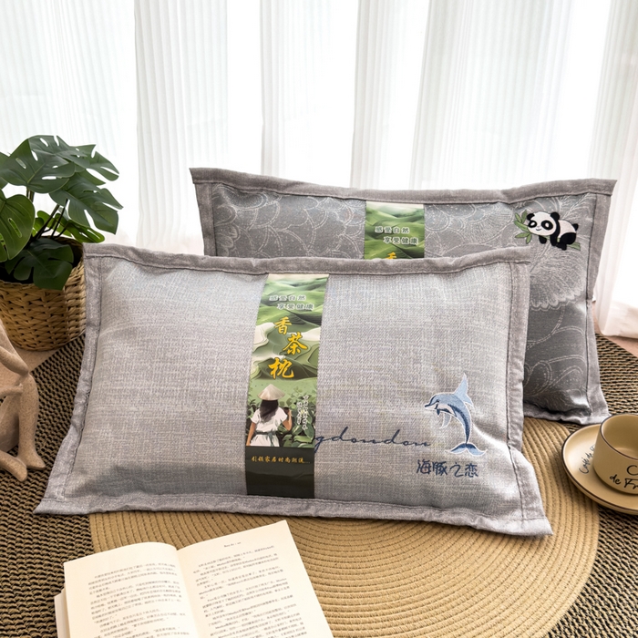 91家纺网 家纺一手货源 找家纺 诺可 2025新款夏凉凉感枕茶香枕 枕头枕芯 海豚之恋