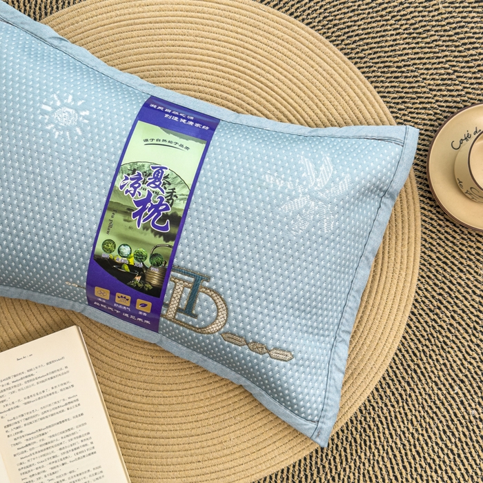 91家纺网 家纺一手货源 找家纺 诺可 2025新款夏凉凉感枕茶香枕 枕头枕芯 蓝调