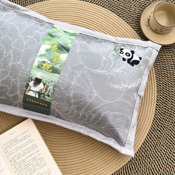 91家纺网 家纺一手货源 找家纺 诺可 2025新款夏凉凉感枕茶香枕 枕头枕芯 熊猫