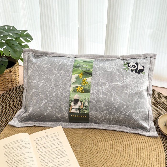 91家纺网 家纺一手货源 找家纺 诺可 2025新款夏凉凉感枕茶香枕 枕头枕芯 熊猫