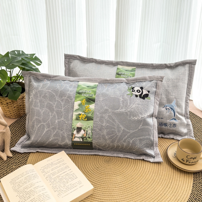 91家纺网 家纺一手货源 找家纺 诺可 2025新款夏凉凉感枕茶香枕 枕头枕芯 熊猫