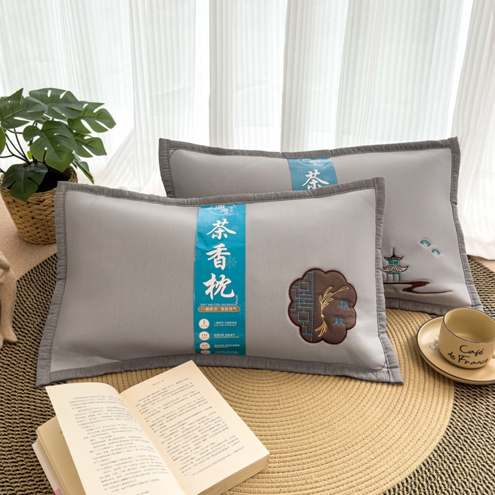 91家纺网 家纺一手货源 找家纺 诺可 2025新款夏凉凉感枕茶香枕 枕头枕芯 雅致