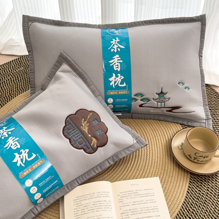 91家纺网 家纺一手货源 找家纺 诺可 2025新款夏凉凉感枕茶香枕 枕头枕芯 雅致