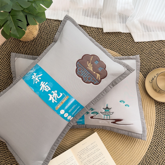 91家纺网 家纺一手货源 找家纺 诺可 2025新款夏凉凉感枕茶香枕 枕头枕芯 雅致
