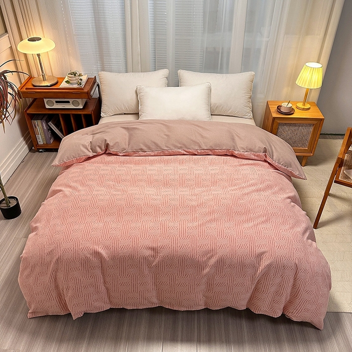 91家纺网 家纺一手货源 找家纺 卡普家居 2025新款全棉纯棉磨毛加厚单品系列-被套单件单被套 莫尔