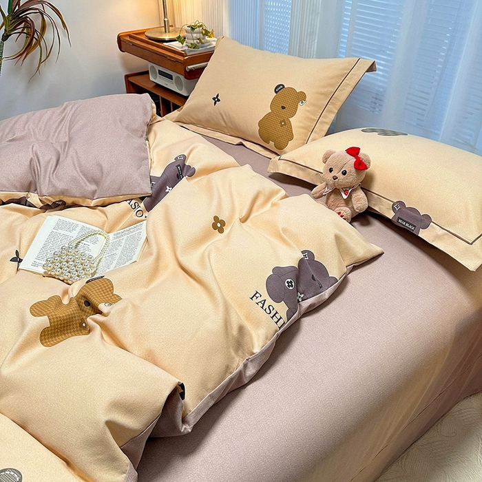 91家纺网 家纺一手货源 找家纺 卡普家居 2025新款全棉纯棉磨毛加厚单品系列-被套单件单被套 欧尼熊