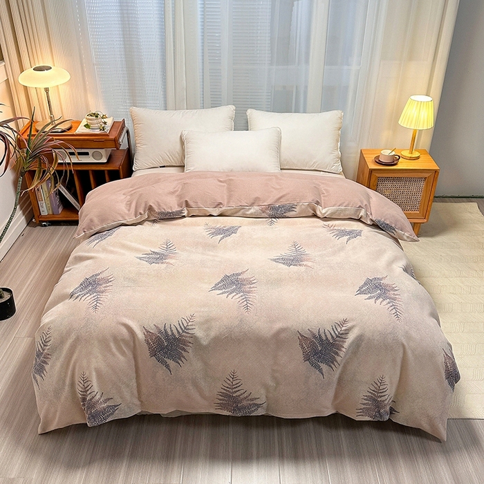 91家纺网 家纺一手货源 找家纺 卡普家居 2025新款全棉纯棉磨毛加厚单品系列-被套单件单被套 杉杉恋曲