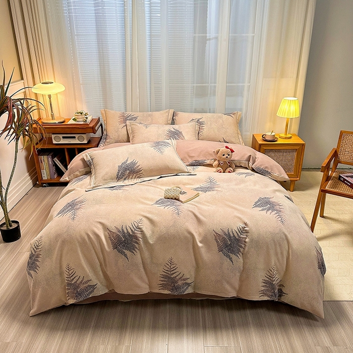 91家纺网 家纺一手货源 找家纺 卡普家居 2025新款全棉纯棉磨毛加厚单品系列-被套单件单被套 杉杉恋曲