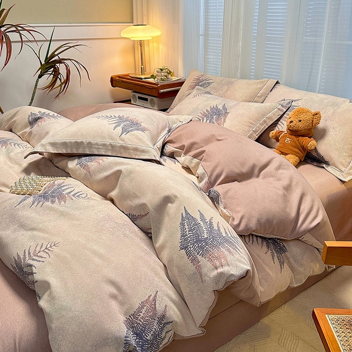 91家纺网 家纺一手货源 找家纺 卡普家居 2025新款全棉纯棉磨毛加厚单品系列-被套单件单被套 杉杉恋曲