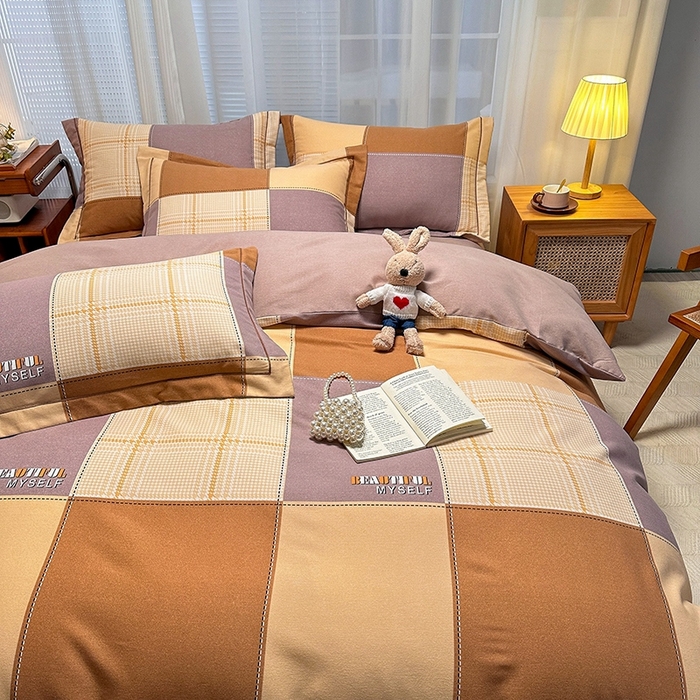 91家纺网 家纺一手货源 找家纺 卡普二店 2025新款全棉纯棉磨毛加厚四件套系列-四件套 格莱美