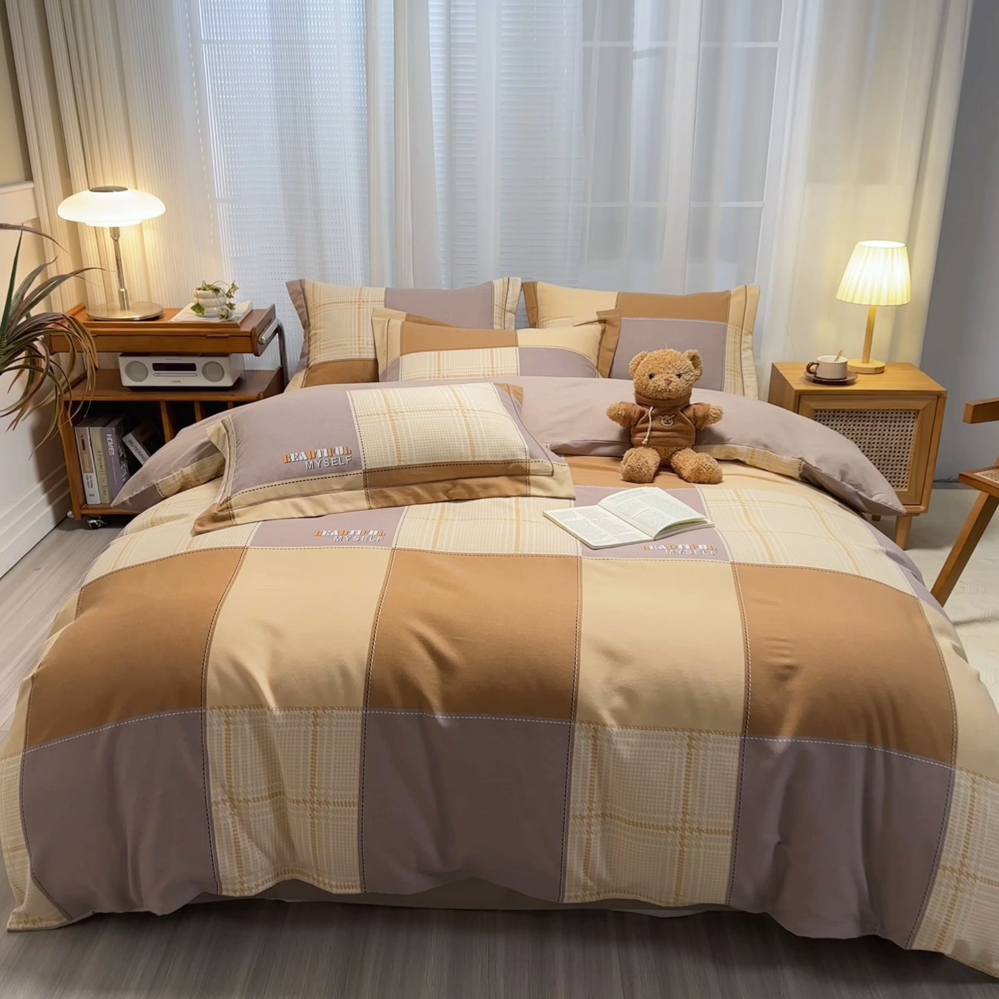 91家纺网 家纺一手货源 找家纺 卡普二店 2025新款全棉纯棉磨毛加厚四件套系列-四件套 格莱美