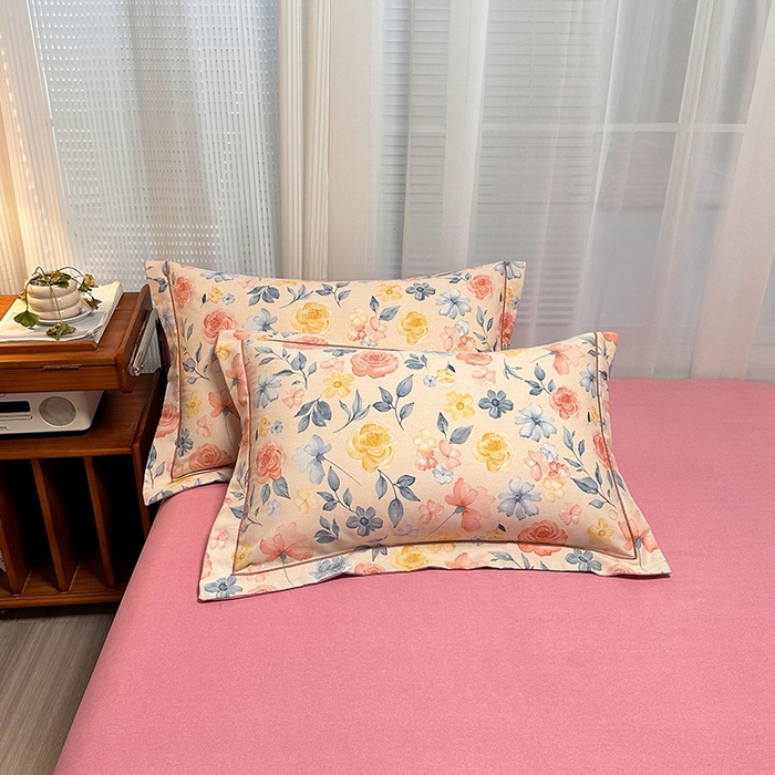 91家纺网 家纺一手货源 找家纺 卡普二店 2025新款全棉纯棉磨毛加厚四件套系列-四件套 花香四溢