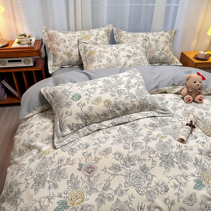 91家纺网 家纺一手货源 找家纺 卡普二店 2025新款全棉纯棉磨毛加厚四件套系列-四件套 加州风情