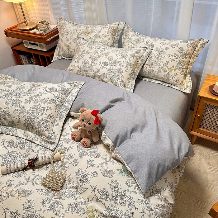 91家纺网 家纺一手货源 找家纺 卡普二店 2025新款全棉纯棉磨毛加厚四件套系列-四件套 加州风情