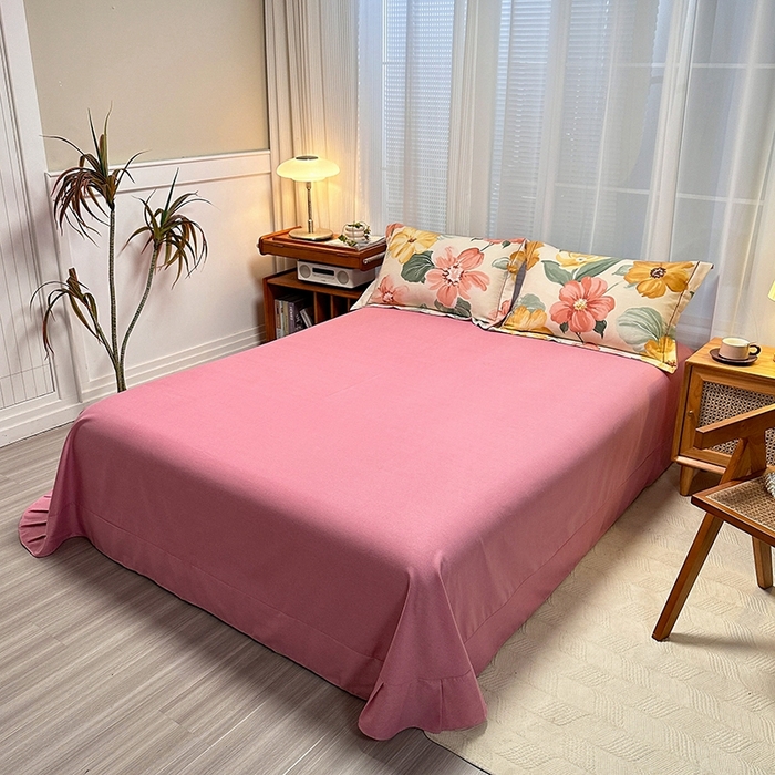 91家纺网 家纺一手货源 找家纺 卡普二店 2025新款全棉纯棉磨毛加厚四件套系列-四件套 梦若菲