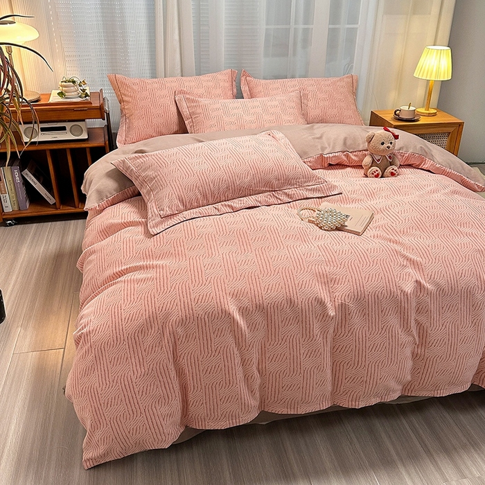 91家纺网 家纺一手货源 找家纺 卡普二店 2025新款全棉纯棉磨毛加厚四件套系列-四件套 莫尔