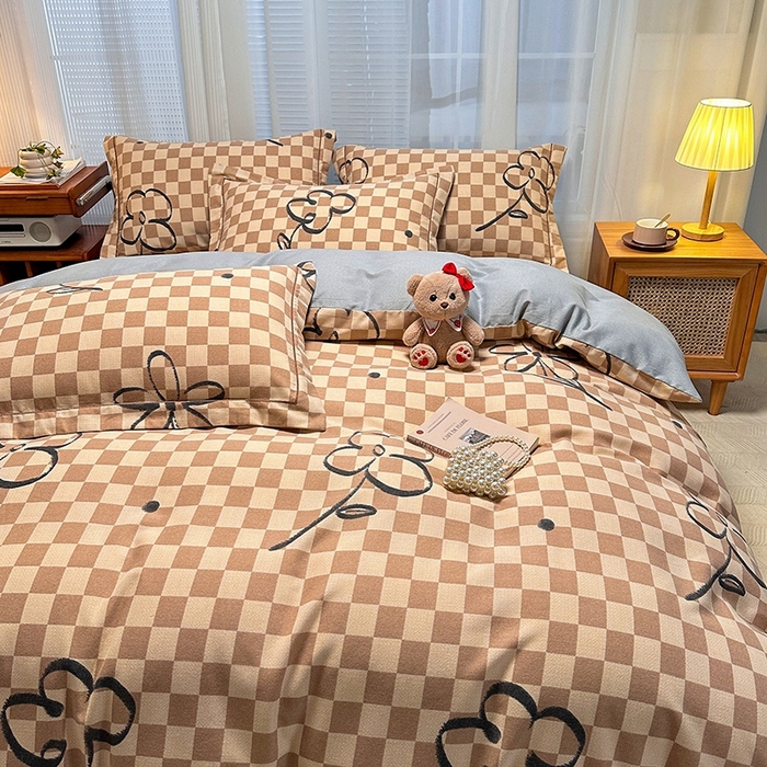 91家纺网 家纺一手货源 找家纺 卡普二店 2025新款全棉纯棉磨毛加厚四件套系列-四件套 南笙