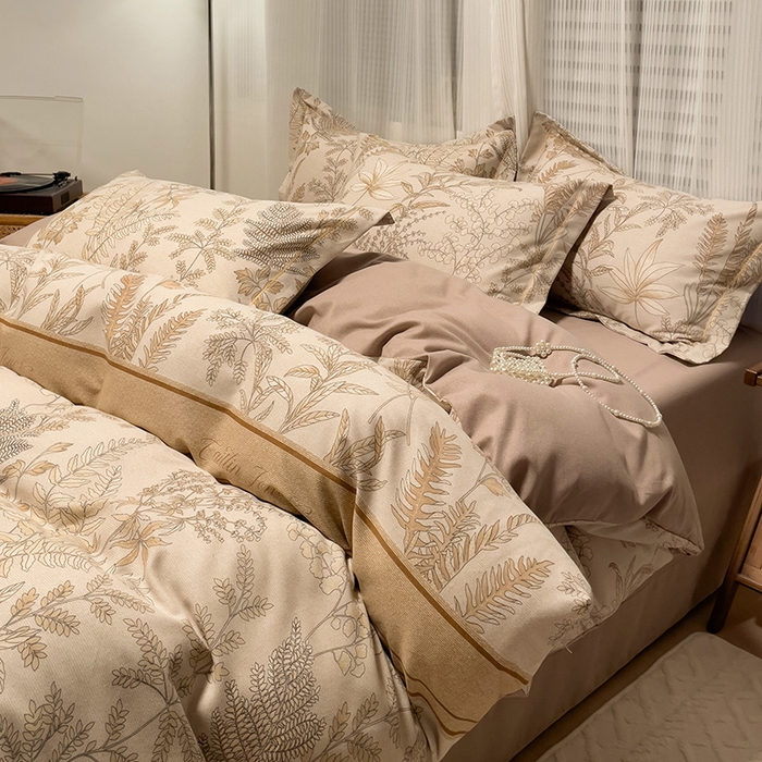 卡普二店 2025新款全棉纯棉磨毛加厚四件套系列-四件套 挪威花园